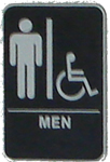 A sign indicating bathroom is designated to men