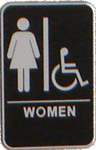 A sign indicating bathroom is designated to women